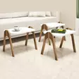 Moderni ja Tyylikäs 3-osainen Pöytäsarja - Pähkinä Valkoinen - 100% Melamiinipinnoitettu Lastulevy - 48,6x42x35,5 cm - Pöydät - 8681875184075 - 3