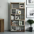Moderni Kirjahylly, Pähkinä-Kerma, 100% Melamiinipinnoitettu, 80x170x22 cm, Siirrettävä Hylly, Seinään Kiinnitettävä - Kirjahyllyt - 8681875183405 - 3