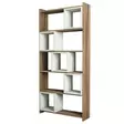 Moderni Kirjahylly, Pähkinä-Kerma, 100% Melamiinipinnoitettu, 80x170x22 cm, Siirrettävä Hylly, Seinään Kiinnitettävä - Kirjahyllyt - 8681875183405 - 1