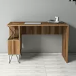 Moderni Opiskelupöytä, Pähkinä-Musta, 120x78,8x60 cm, 100% Melamiinipinnoitettu, Useita Hyllyjä, Seinään Kiinnitettävä - Työpöydät - 8681875555615 - 3