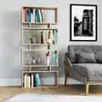 Moderni Tammi Kirjahylly - 100% Melamiinipinnoitettu Lastulevy, 18mm, 72x25x161cm, Useita Hyllyjä, Seinään Kiinnitettävä - Kirjahyllyt - 8683342216395 - 2