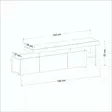 Moderni TV-taso, Anthracite, 192x53x37 cm, 100% Melamiinipinnoitettu, LED-valot, Useita Hyllyjä, PVC-reunanauha - TV-tasot - 8683342170505 - 10
