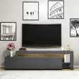 Moderni TV-taso, Anthracite, 192x53x37 cm, 100% Melamiinipinnoitettu, LED-valot, Useita Hyllyjä, PVC-reunanauha - TV-tasot - 8683342170505 - 3