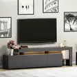 Moderni TV-taso, Anthracite, 192x53x37 cm, 100% Melamiinipinnoitettu, LED-valot, Useita Hyllyjä, PVC-reunanauha - TV-tasot - 8683342170505 - 4
