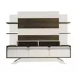 Moderni TV-taso, Pähkinä Valkoinen, 100% Melamiinipinnoitettu, 180x148,6x29,5 cm, Useita Hyllyjä, Seinään Kiinnitettävä - TV-tasot - 8681875445015 - 1