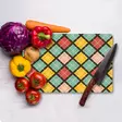 Monivärinen 100% Karkaistu Lasi Leikkuulauta 20x30 cm - Antibakteerinen, Helppo Puhdistaa, Liukumattomat Silikonijalat - Keittiötyövälineet - 8684283727995 - 2