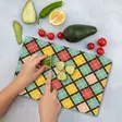 Monivärinen 100% Karkaistu Lasi Leikkuulauta 20x30 cm - Antibakteerinen, Helppo Puhdistaa, Liukumattomat Silikonijalat - Keittiötyövälineet - 8684283727995 - 1
