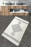 Monivärinen Antibakteerinen Kylpymatto 70x120 cm - 100% Polyesteri, 10 mm Nukka, Konepestävä, Liukumaton Alapuoli - Kylpyhuonematot ja kosteantilan matot - 8683342800655 - 2