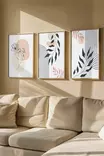 Monivärinen Koristeellinen Kolmen Osan Kehystetty Maalaus - 100% Massiivipuukehys, 100% MDF, 33x48 cm, Digitaalinen Painatus - Taulut ja kehykset - 8684283756155 - 2