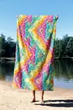 Monivärinen Rantapyyhe 90x150 cm - Ylellinen Mukavuus ja Kestävä Mikrokuitukangas 70% Polyesteri / 30% Polyamidi - Pyyhkeet ja kylpytakit - 8684282666165 - 3