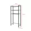 Musta Metallinen Pesukonekaappi - Kestävä 7mm Runkopaksuus, 24x68x150cm - Tyylikäs ja Tilava Säilytysratkaisu - Kylpyhuonekalusteet - 8684282608325 - 7