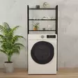 Musta Metallinen Pesukonekaappi - Kestävä 7mm Runkopaksuus, 24x68x150cm - Tyylikäs ja Tilava Säilytysratkaisu - Kylpyhuonekalusteet - 8684282608325 - 2