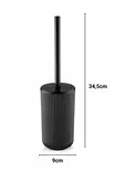 Musta Muovinen WC-harja - Tyylikäs ja Kestävä Kylpyhuoneeseen - Ergonominen Kahva - Koko: 9 x 9 x 34,5 cm - Kylpyhuonetarvikkeet - 8684283711635 - 4