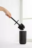Musta Muovinen WC-harja - Tyylikäs ja Kestävä Kylpyhuoneeseen - Ergonominen Kahva - Koko: 9 x 9 x 34,5 cm - Kylpyhuonetarvikkeet - 8684283711635 - 3
