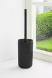 Musta Muovinen WC-harja - Tyylikäs ja Kestävä Kylpyhuoneeseen - Ergonominen Kahva - Koko: 9 x 9 x 34,5 cm - Kylpyhuonetarvikkeet - 8684283711635 - 2