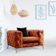 Nojatuoli, oranssi, 108 cm leveä, kestävä, mukava - Nojatuolit - 8683342529075 - 2