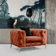 Nojatuoli, oranssi, 108 cm leveä, kestävä, mukava - Nojatuolit - 8683342529075 - 5