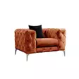 Nojatuoli, oranssi, 108 cm leveä, kestävä, mukava - Nojatuolit - 8683342529075 - 1