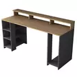 Opiskelupöytä - Huonekalut, Pähkinä Antrasiitti, 100% Melamiinipinnoitettu Lastulevy, 18 mm, 160x89,5x55 cm - Työpöydät - 8683742031765 - 7