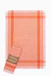 Oranssi Keittiöpyyhesetti 5 kpl - 85% Puuvilla, 15% Polyesteri, 45x65 cm, Konepestävä, Tyylikäs Ruudullinen Kuviointi - Keittiötekstiilit - 8683342758505 - 1