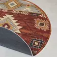 Oranssi Matto 110x110 cm - Antibakteerinen, Konepestävä, 3D Digitaalipainettu, 70% Puuvilla, 30% Polyesteri - Pyöreät matot - 8683743683475 - 5