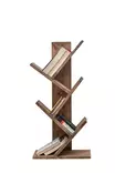 Pine Wood Bookshelf - 100% Mänty, Pähkinänruskea, 90x35x18 cm, Useita Hyllyjä, Kiinnitettävä, Kestävä ja Tyylikäs - Kirjahyllyt - 8682870717145 - 1