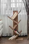 Pine Wood Bookshelf - 100% Mänty, Pähkinänruskea, 90x35x18 cm, Useita Hyllyjä, Kiinnitettävä, Kestävä ja Tyylikäs - Kirjahyllyt - 8682870717145 - 3