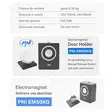 PNI EM50KG vikaturvallinen NO avoimen oven pitävä sähkömagneetti, seinäasennus, avausvoima 50 kg, 12/24 V, musta - PNI tuotteet - 5949066536915 - 14
