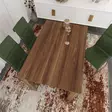 Ruokapöytä, Pähkinä, 100% Melamiinipinnoitettu Lastulevy, 18 mm, 120x78x80 cm, Tyylikäs ja Kestävä - Ruokapöydät - 8681875037425 - 3