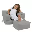 Säkkituoli ulkokäyttöön, savunharmaa, 65 cm leveä, säänkestävä, mukava - Säkkituolit - 8683743039845 - 1