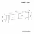 Sapphire Oak TV-taso - 160x45,6x31,4 cm - 100% Melamiinipinnoitettu - Tyylikäs ja Kestävä Säilytysratkaisu - TV-tasot - 8684283501625 - 9