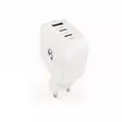 Seinälaturi | 70 W | GaN | PD3.0 | 1.5 / 2.25 A / 2.5 / 3.0 / 3.5 A | Lähtöliitäntöjen määrä: 3 | USB-A / 2x USB-C | Automaattinen Jännitteen Valinta | Valkoinen - Verkkolaturit - 5412810470235 - 41
