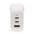 Seinälaturi | 70 W | GaN | PD3.0 | 1.5 / 2.25 A / 2.5 / 3.0 / 3.5 A | Lähtöliitäntöjen määrä: 3 | USB-A / 2x USB-C | Automaattinen Jännitteen Valinta | Valkoinen - Verkkolaturit - 5412810470235 - 10
