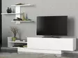 Skandinaavinen TV-taso, valkoinen, 100% melamiinipinnoitettu, 180x40x31,8 cm, useita hyllyjä, seinäkiinnitys, lisäsäilytys - TV-tasot - 8681181613795 - 2