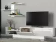 Skandinaavinen TV-taso, valkoinen, 100% melamiinipinnoitettu, 180x40x31,8 cm, useita hyllyjä, seinäkiinnitys, lisäsäilytys - TV-tasot - 8681181613795 - 4
