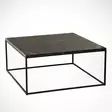 Sohvapöytä - Musta Valkoinen, 100% Melamiinipinnoitettu Lastulevy, 18 mm, Metallijalat, 75x43x75 cm, 1 Paketti - Sohvapöydät - 8681875560015 - 3