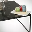 Sohvapöytä - Musta Valkoinen, 100% Melamiinipinnoitettu Lastulevy, 18 mm, Metallijalat, 75x43x75 cm, 1 Paketti - Sohvapöydät - 8681875560015 - 5