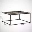 Sohvapöytä - Musta Valkoinen, 100% Melamiinipinnoitettu Lastulevy, 18 mm, Metallijalat, 75x43x75 cm, 1 Paketti - Sohvapöydät - 8681875560015 - 4