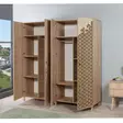 Sonoma Oak Vaatekaappi - 100% Melamiinipinnoitettu, Hornbeam Jalat, Metalli- ja Köysikahvat, 180x192x52 cm - Vaatekaapit - 8681875381115 - 4