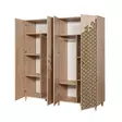 Sonoma Oak Vaatekaappi - 100% Melamiinipinnoitettu, Hornbeam Jalat, Metalli- ja Köysikahvat, 180x192x52 cm - Vaatekaapit - 8681875381115 - 6