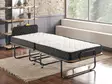 Taitettava Sänky - Valkoinen/Musta - Metallirunko - 15 cm Patja - Tilaa Säästävä - Kestävä Teräsrakenne - 90x70x204 cm - Sängyt - 8682870568655 - 2