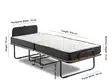 Taitettava Sänky - Valkoinen/Musta - Metallirunko - 15 cm Patja - Tilaa Säästävä - Kestävä Teräsrakenne - 90x70x204 cm - Sängyt - 8682870568655 - 8