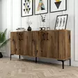 Teollinen Konsoli - Tyylikäs ja Kestävä Säilytysratkaisu, Pähkinä, 160x78x35 cm, Metalli- ja Muoviyksityiskohdat - Lipastot ja senkit - 8683743027835 - 3