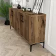 Teollinen Konsoli - Tyylikäs ja Kestävä Säilytysratkaisu, Pähkinä, 160x78x35 cm, Metalli- ja Muoviyksityiskohdat - Lipastot ja senkit - 8683743027835 - 4