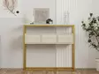 Travertiini Konsoli - 100% Melamiinipinnoitettu Lastulevy, 18mm, 90x70x34cm, Tyylikäs ja Kestävä Huonekalu - Lipastot ja senkit - 8684283057405 - 3