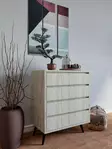 Travertiini Lipasto - 100% Melamiinipinnoitettu Lastulevy, 4 Vetolaatikkoa, Useita Hyllyjä, 70x86x40 cm - Lipastot ja senkit - 8684282994275 - 3