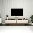 TV-taso, 100% melamiinipinnoitettu, 180x50,2x29,6 cm, vaalea pähkinä-beige, lisäsäilytys, seinäkiinnitys, huonekalut - TV-tasot - 8684283434015 - 2