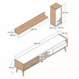 TV-taso, 100% Melamiinipinnoitettu Lastulevy, Pähkinä-Antrasiitti, 180x35x45 cm, Useita Hyllyjä, Lisäsäilytystilaa - TV-tasot - 8684282088165 - 1