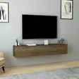 TV-taso, 160 cm, Pähkinä, 100% Lastulevy, Useita Hyllyjä, Kiinnitettävä Seinä, 29,6 cm Korkeus, 31,4 cm Syvyys - TV-tasot - 8684283208715 - 2