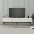 TV-taso, Huonekalut, Kermanvalkoinen Pähkinä, 100% Melamiinipinnoitettu Lastulevy, 180x44x35 cm, Useita Hyllyjä, Seinäkiinnitys - TV-tasot - 8684282640585 - 2